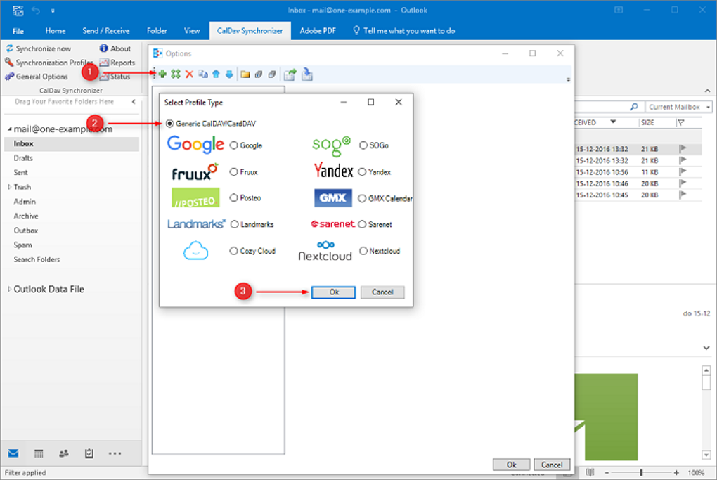 Caldav synchronizer contacts